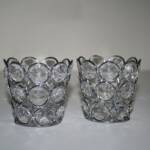 Crystal and silver votive holders -16g
