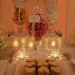 back drape, up lighting, crystals and leds can make your own sweets display really POP!